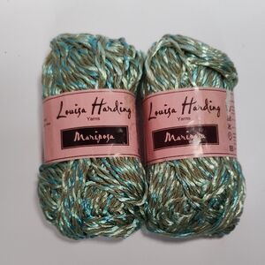 Louisa Harding Mariposa Yarn 2 Skeins In Color 12 Teal, Aqua, and Olive
